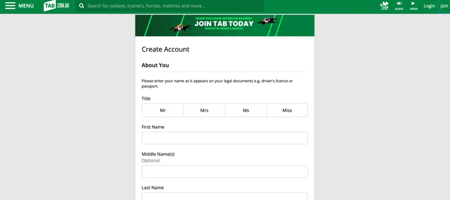 how to open a betting account TAB